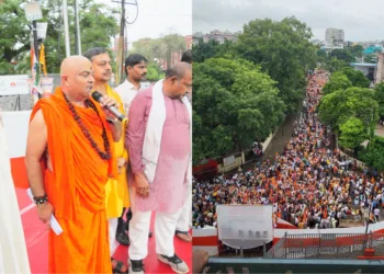 ബംഗ്ലാദേശിലെ അതിക്രമങ്ങള്ക്കെതിരെ വാരാണസിയില് ഹിന്ദുസംഘടനകള് നടത്തിയ കൂറ്റന് റാലി