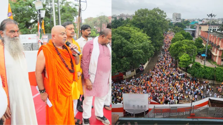 ബംഗ്ലാദേശിലെ അതിക്രമങ്ങള്ക്കെതിരെ വാരാണസിയില് ഹിന്ദുസംഘടനകള് നടത്തിയ കൂറ്റന് റാലി