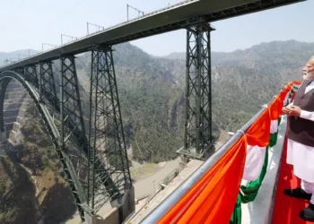 PM visits Chenab bridge, in Jammu and Kashmir on June 06, 2025.